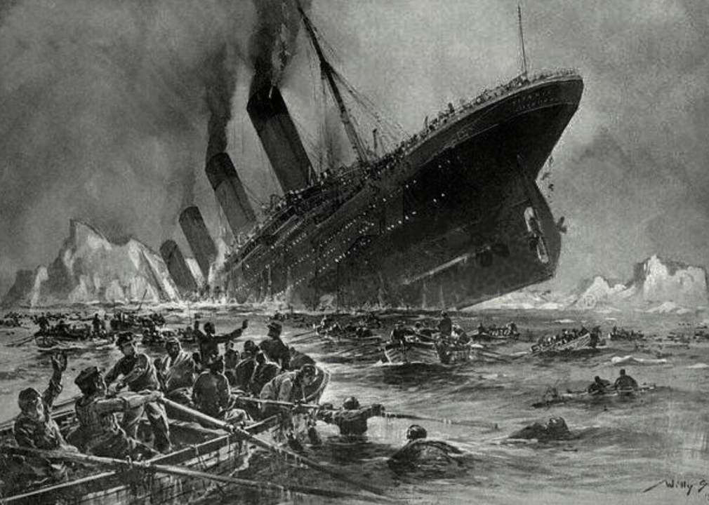 1912: The Titanic sinks